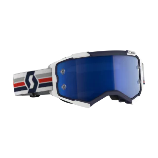 Scott Motocross Goggle Fury - Blue / White - Mirror Electric Blue