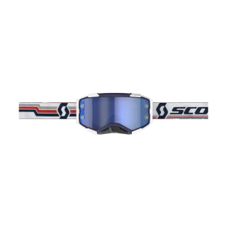 Scott Motocross Goggle Fury - Blue / White - Mirror Electric Blue