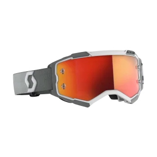 Scott Motocross Goggle Fury - White / Grey - Mirror Orange