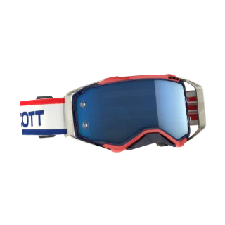 Scott Motocross Goggle Prospect Retro - White / Blue - Mirror Electric Blue