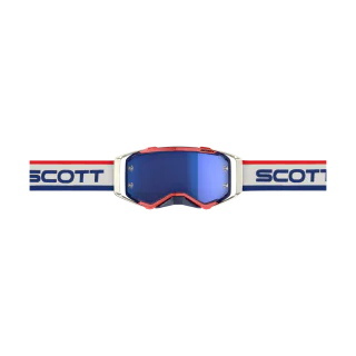 Scott Motocross Goggle Prospect Retro - White / Blue - Mirror Electric Blue