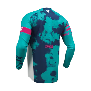 Thor Motocross Jersey Launchmode Bleach - White / Aqua