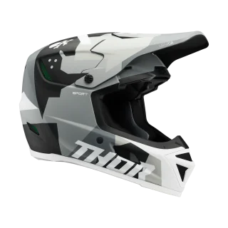 Thor Motocross Helmet Reflex Sport Carbon Brave - Grey / White