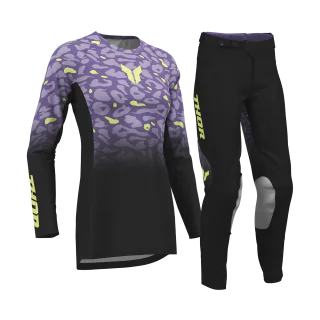 Thor Women Motocross Gear 2027 Launchmode Spotted - Black / Purple