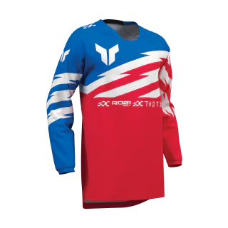 Thor Youth Motocross Jersey 2027 Launchmode Shockie - Red / Blue