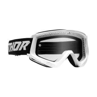 Thor Youth Motocross Goggle Combat Racer - White / Black - Clear