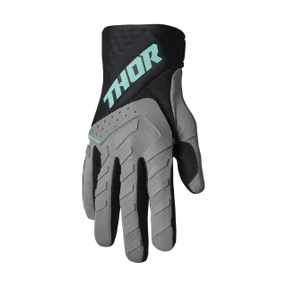 Thor Youth Motocross Gloves 2026 Spectrum - Grey / Black / Mint
