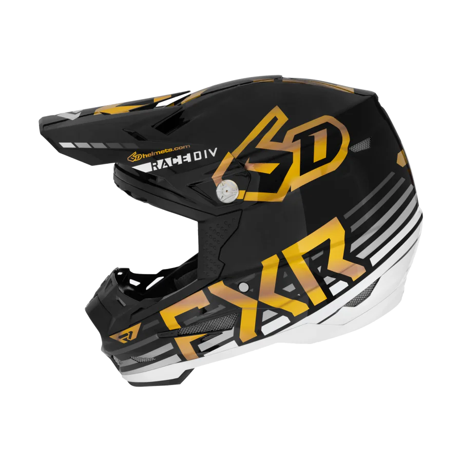 6D Motocross Helmet ATR-2 FXR - Black / White / Gold MX-Deals 6D Motocross Helmet ATR-2 FXR - Black / White / Gold MX-Deals