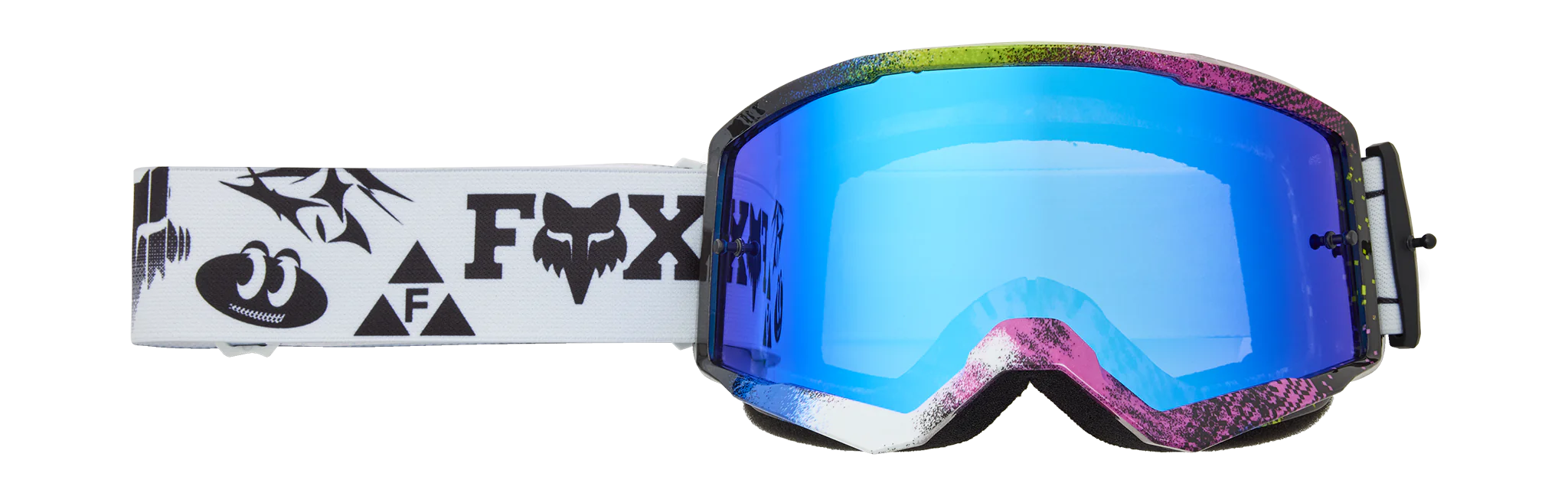Fox Motocross Goggle Main II Image Cosmo - White / Black - Blue Spark