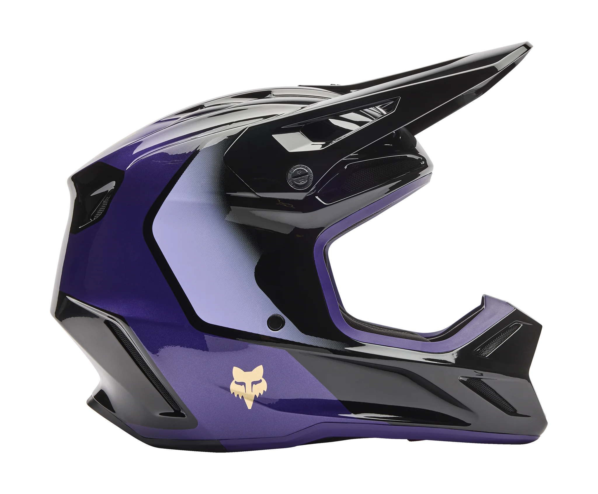 Fox Motocross Helmet V3 Drip - Black / Purple
