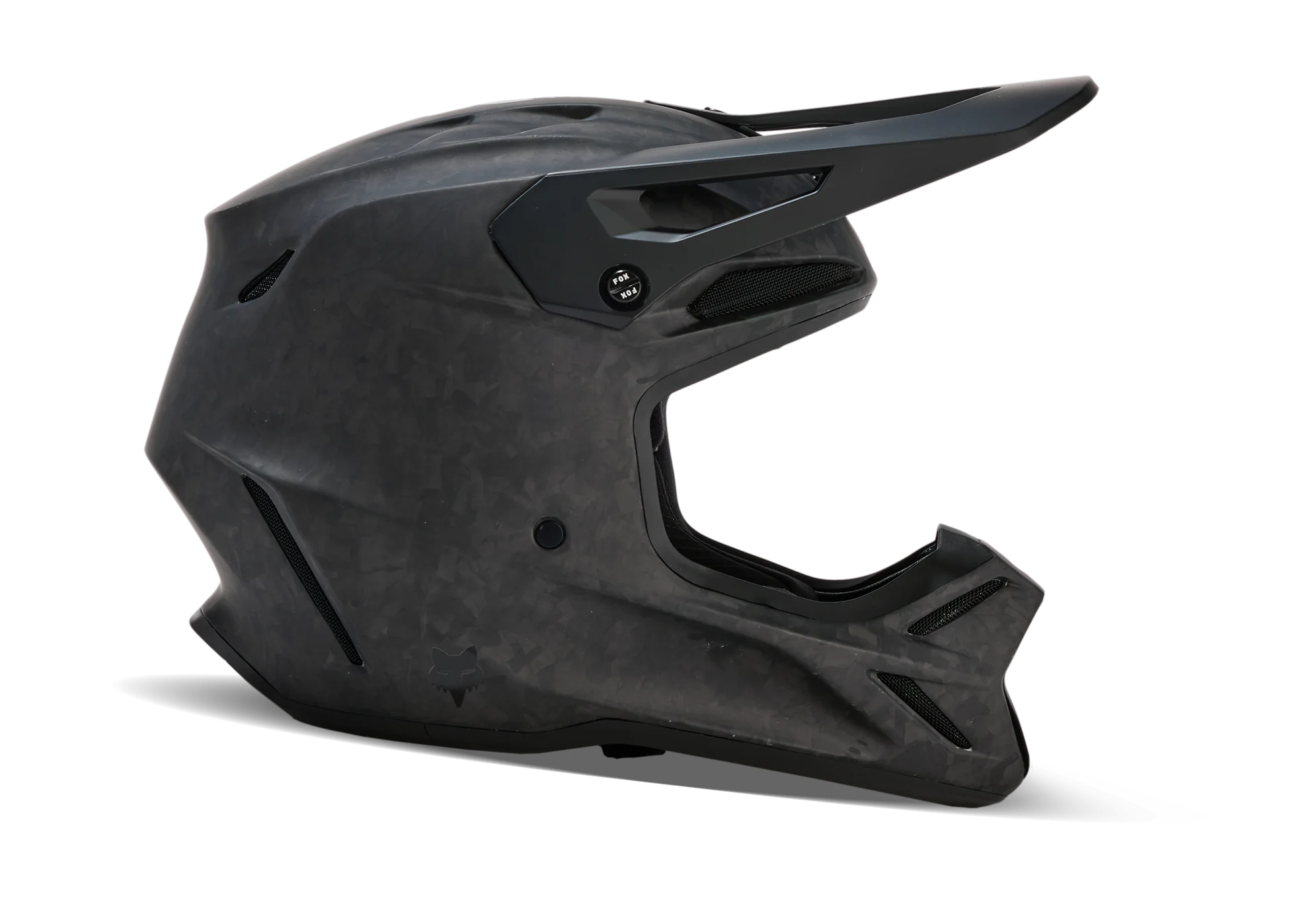 Fox Motocross Helmet V3 RS Carbon Solid - Matte Black