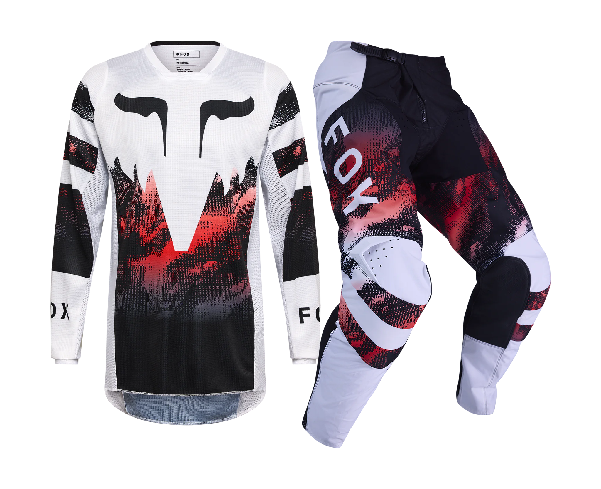 Fox Motocross Gear 2026 180 Kairos - White / Fluo Red