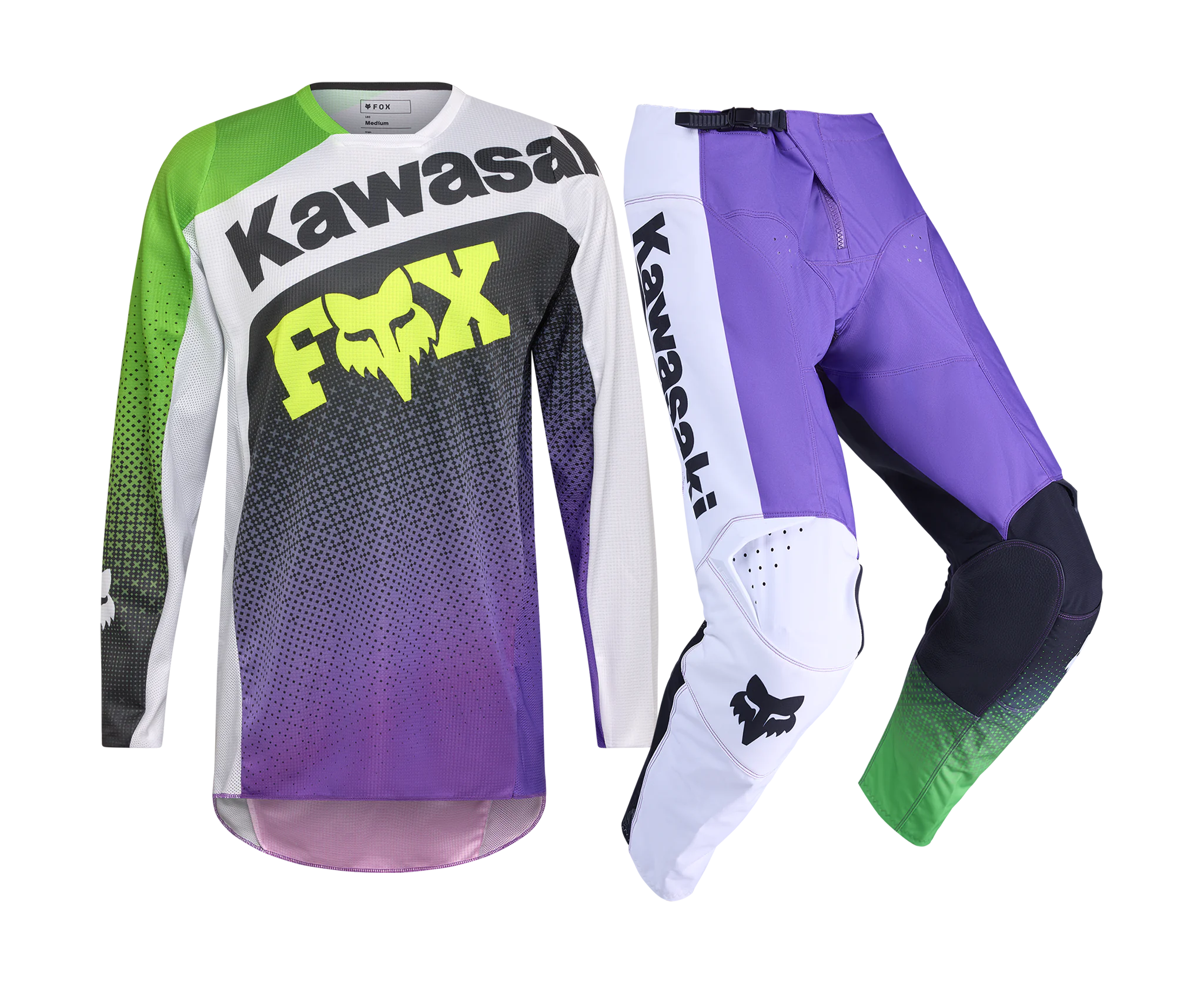 Fox Motocross Gear 2026 180 Kawasaki - Purple / White