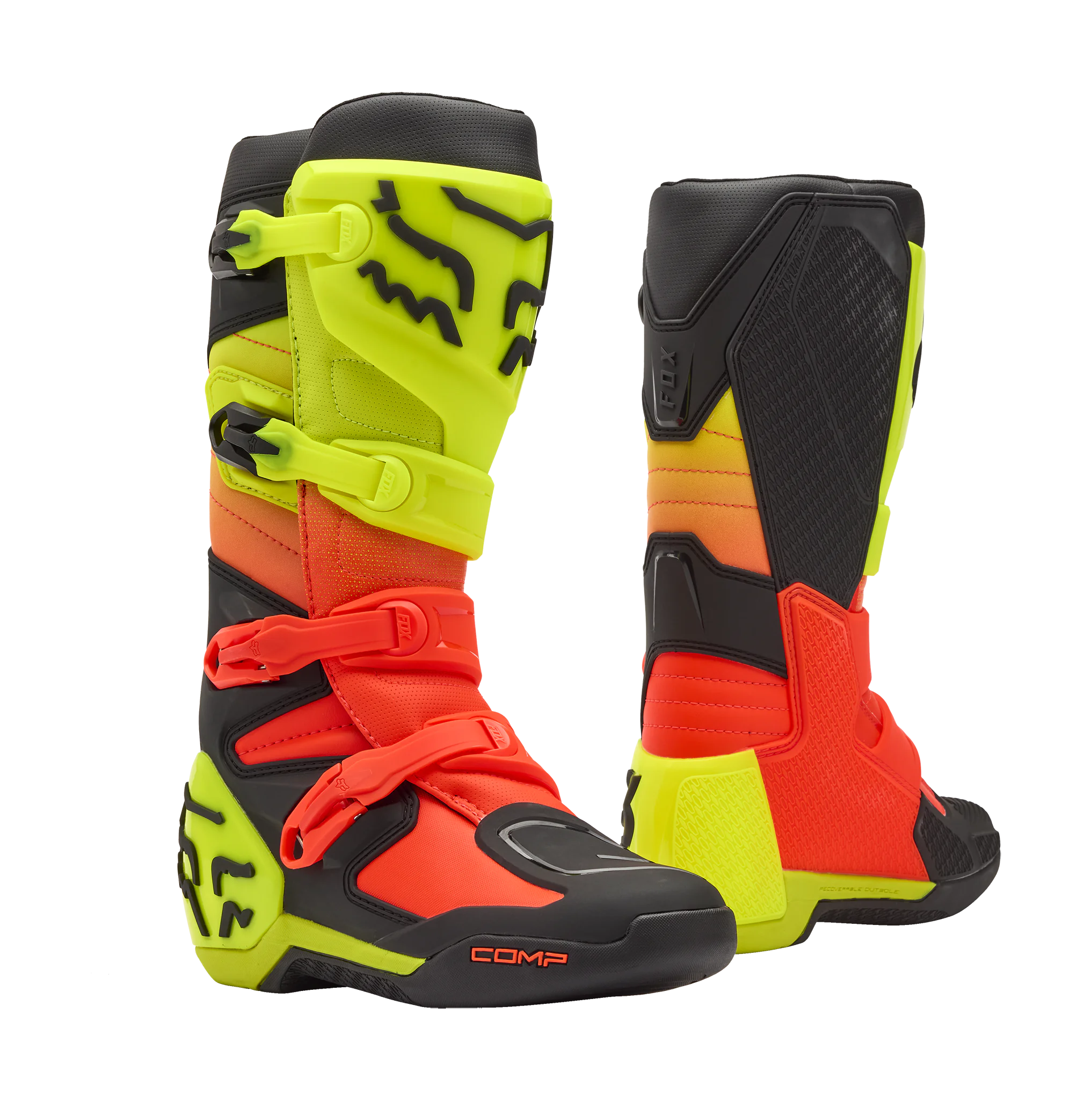 Fox Motocross Boots Comp - Orange / Yellow