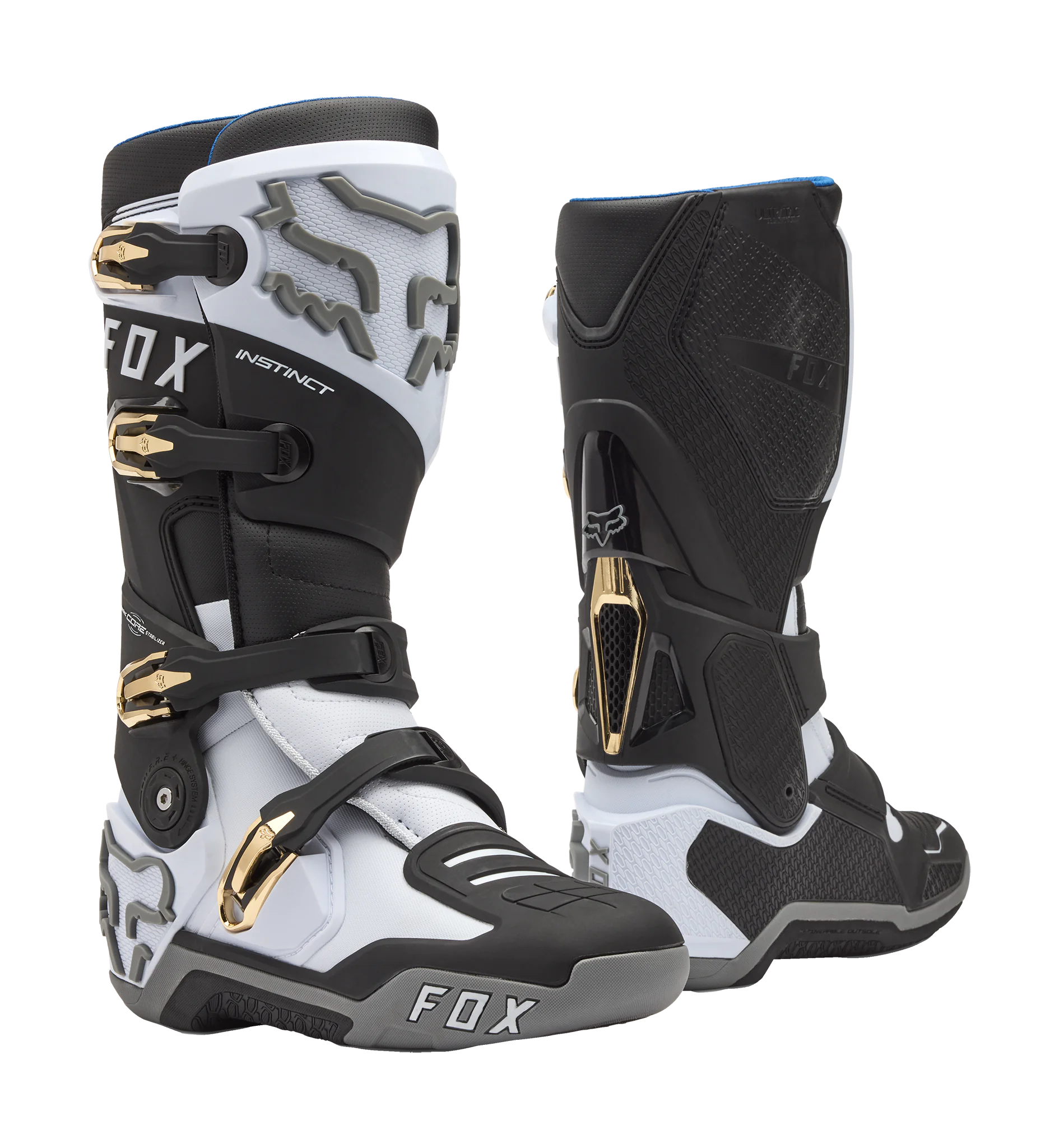 Fox Motocross Boots Instinct - White / Black / Grey