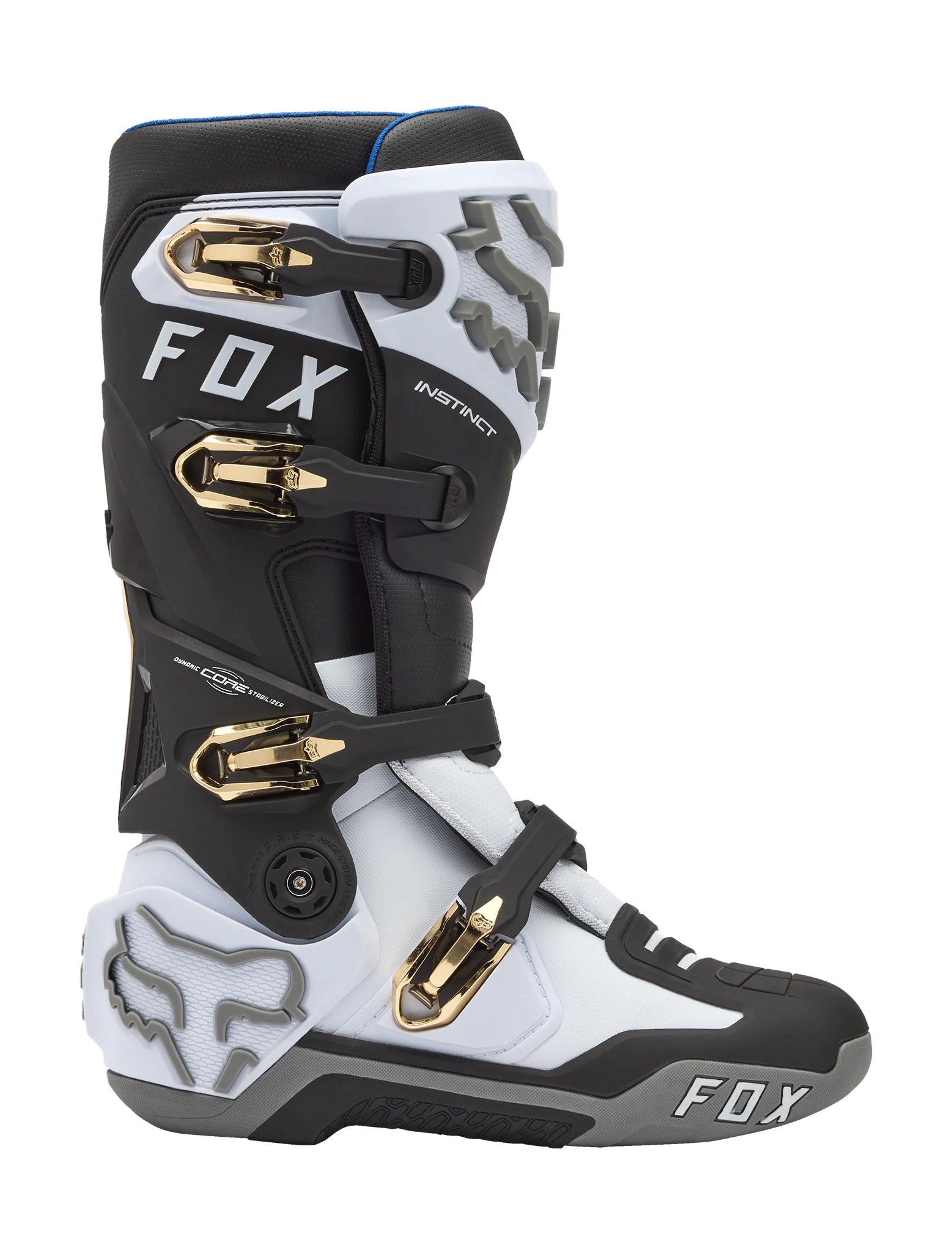 Fox Motocross Boots Instinct - White / Black / Grey
