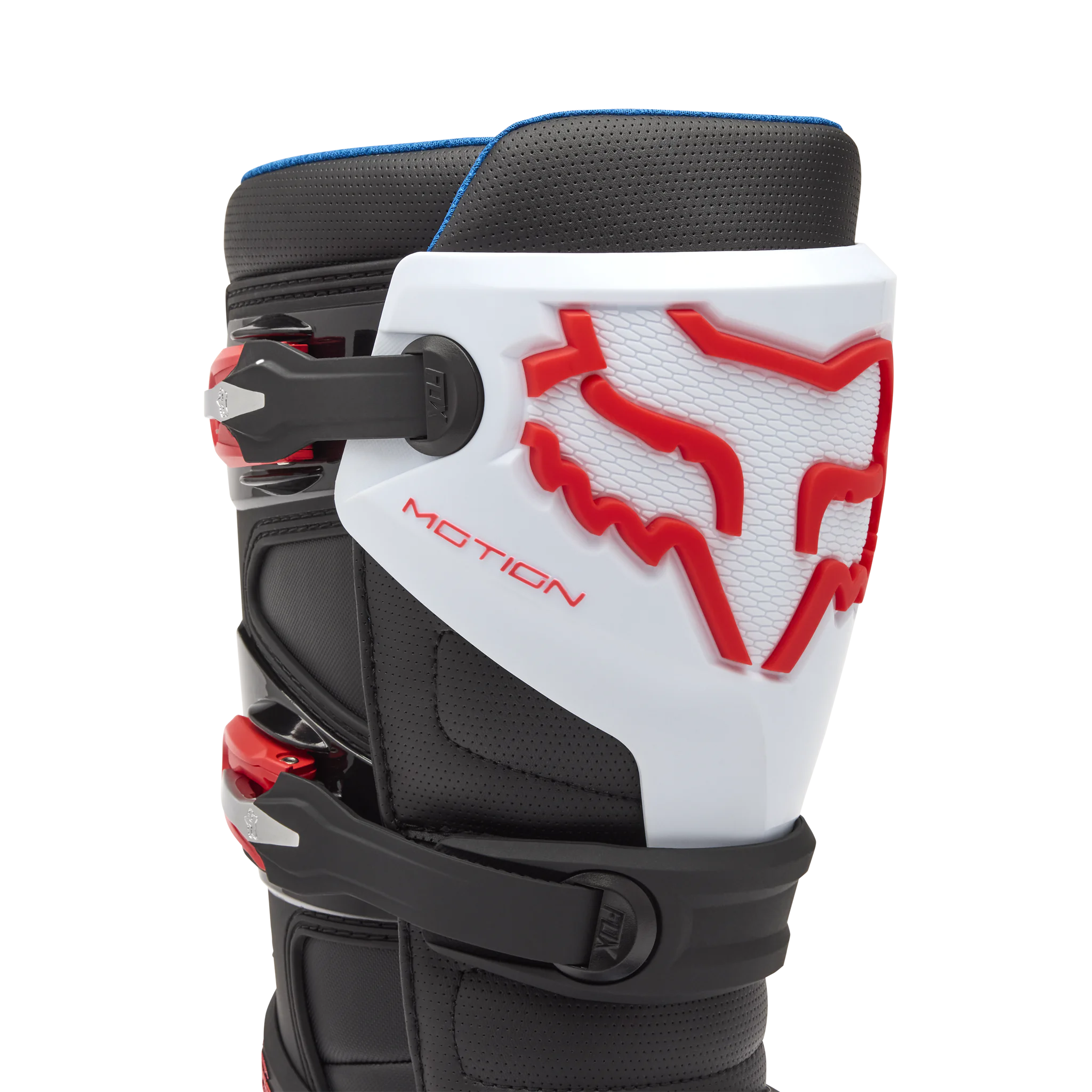 Fox Motocross Boots Motion - White / Fluo Red