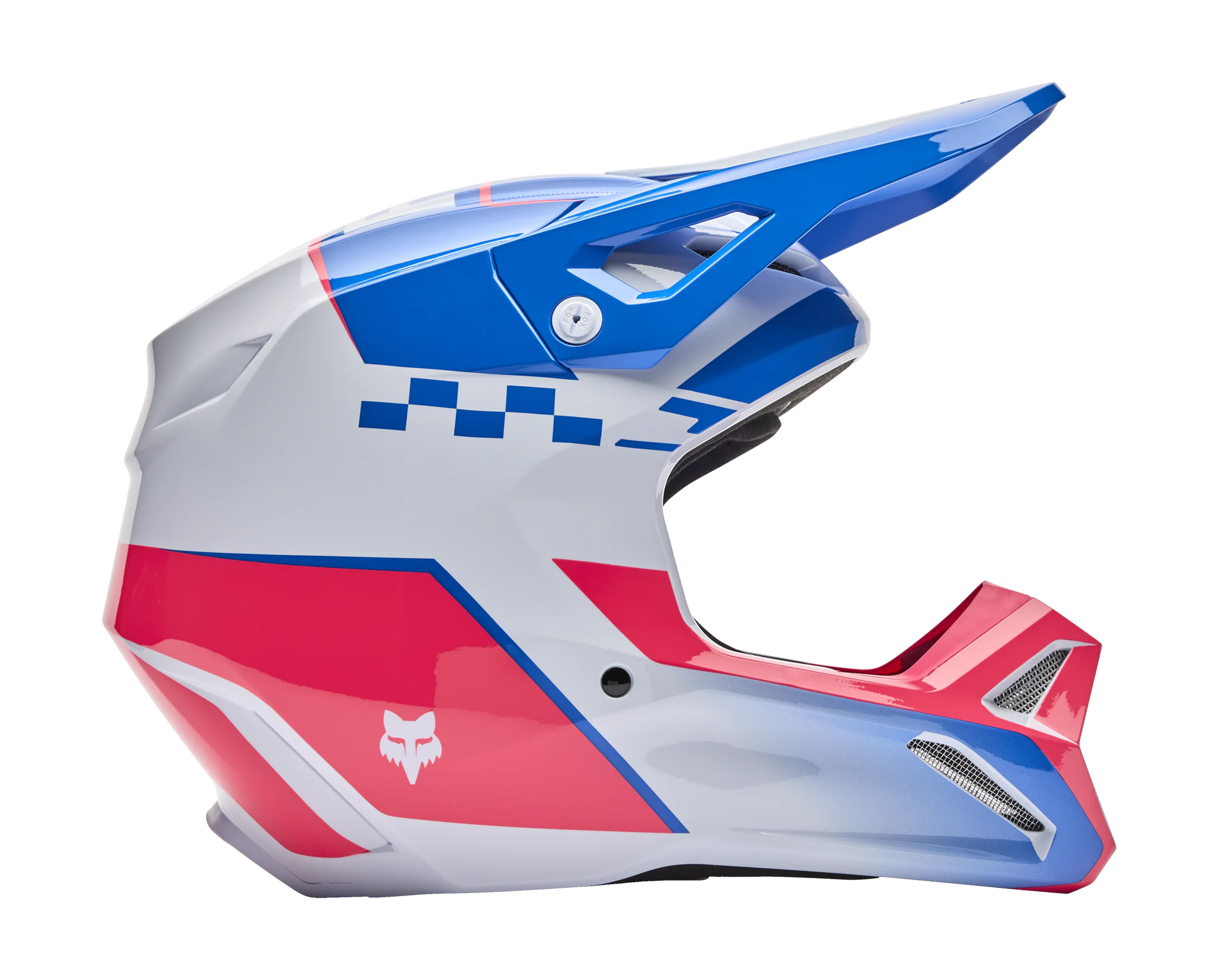 Fox Youth Motocross Helmet V1 Collect - Blue / Pink