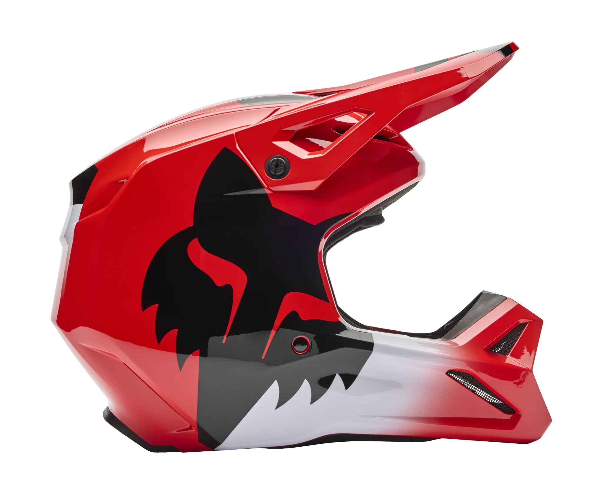 Fox Youth Motocross Helmet V1 Shield - Fluo Red