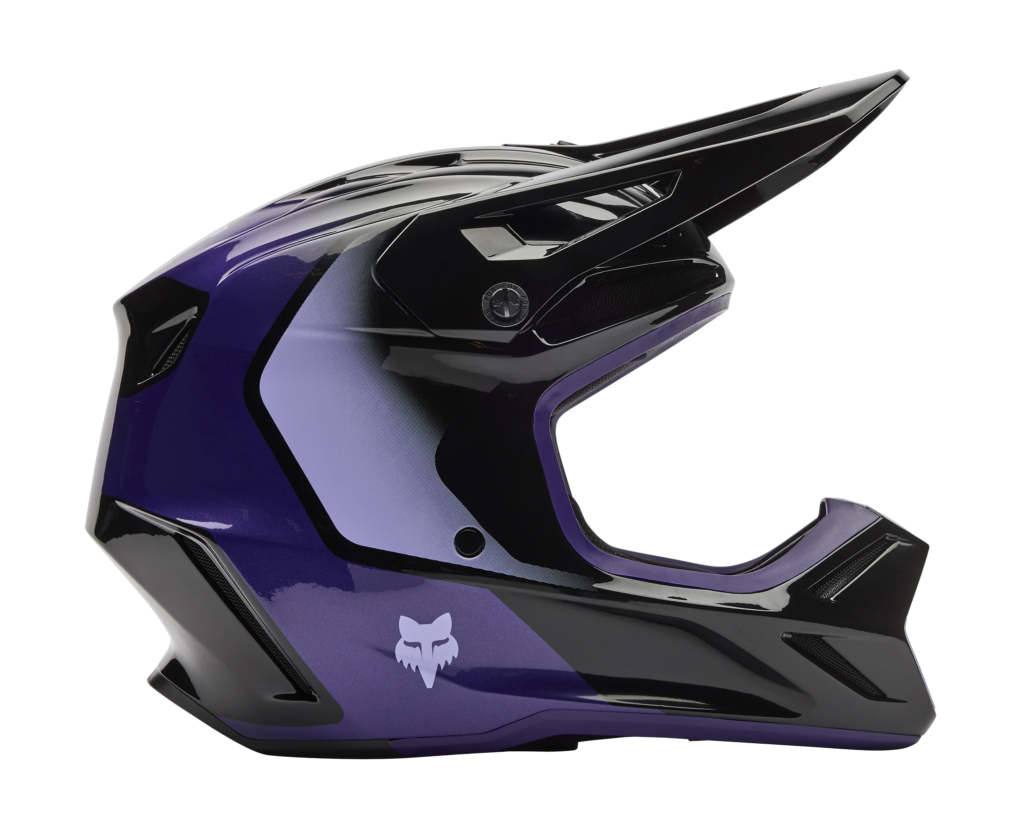 Fox Youth Motocross Helmet V3 Spire - Black / Purple