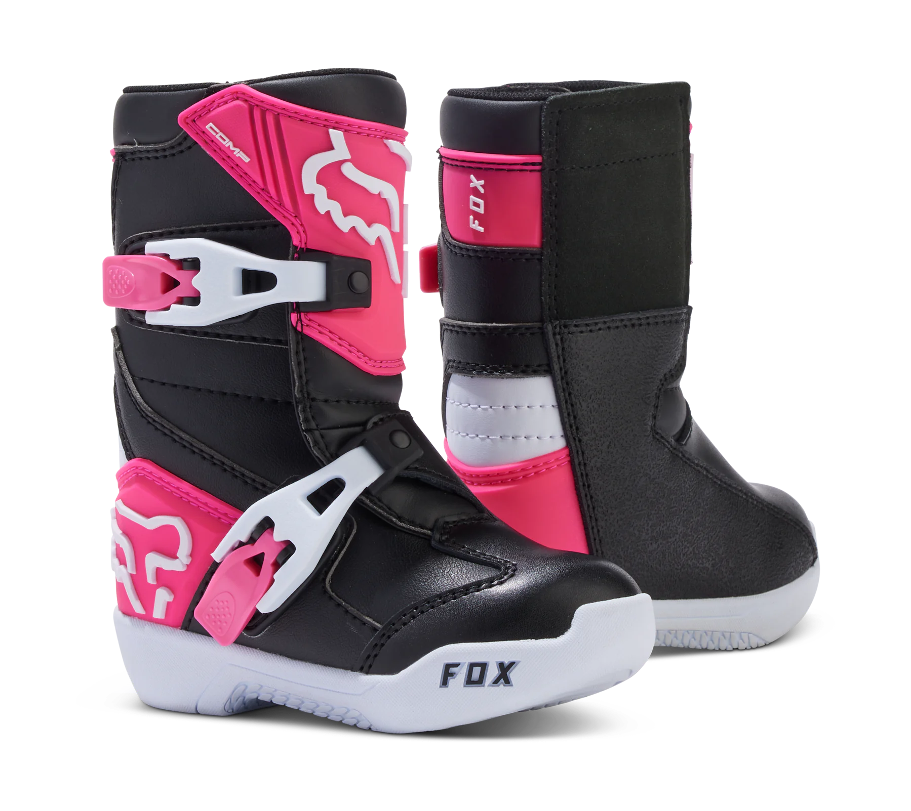 Fox Mini Motocross Boots Comp - Black / Pink