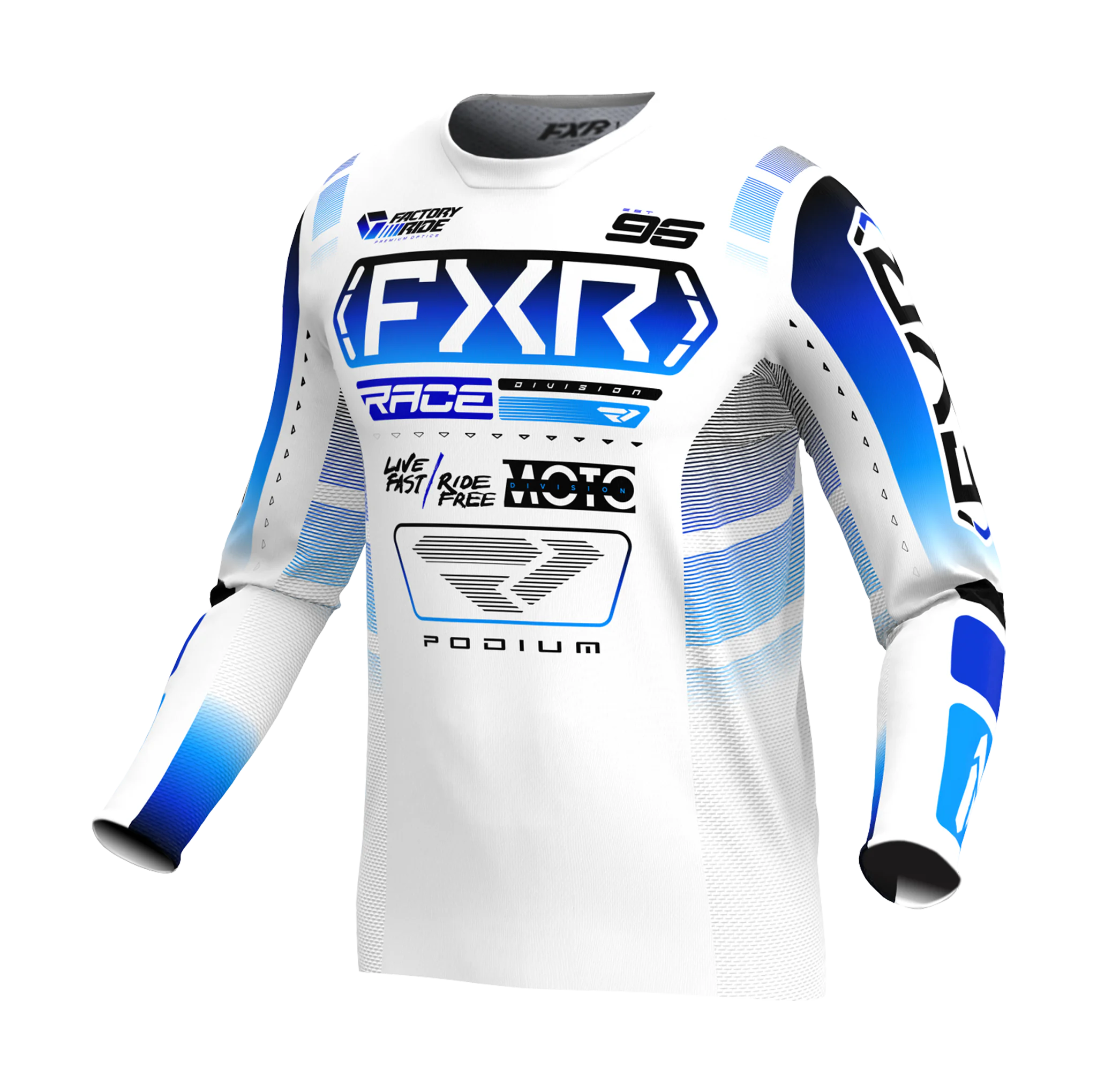 FXR Motocross Gear Podium - White / Blue