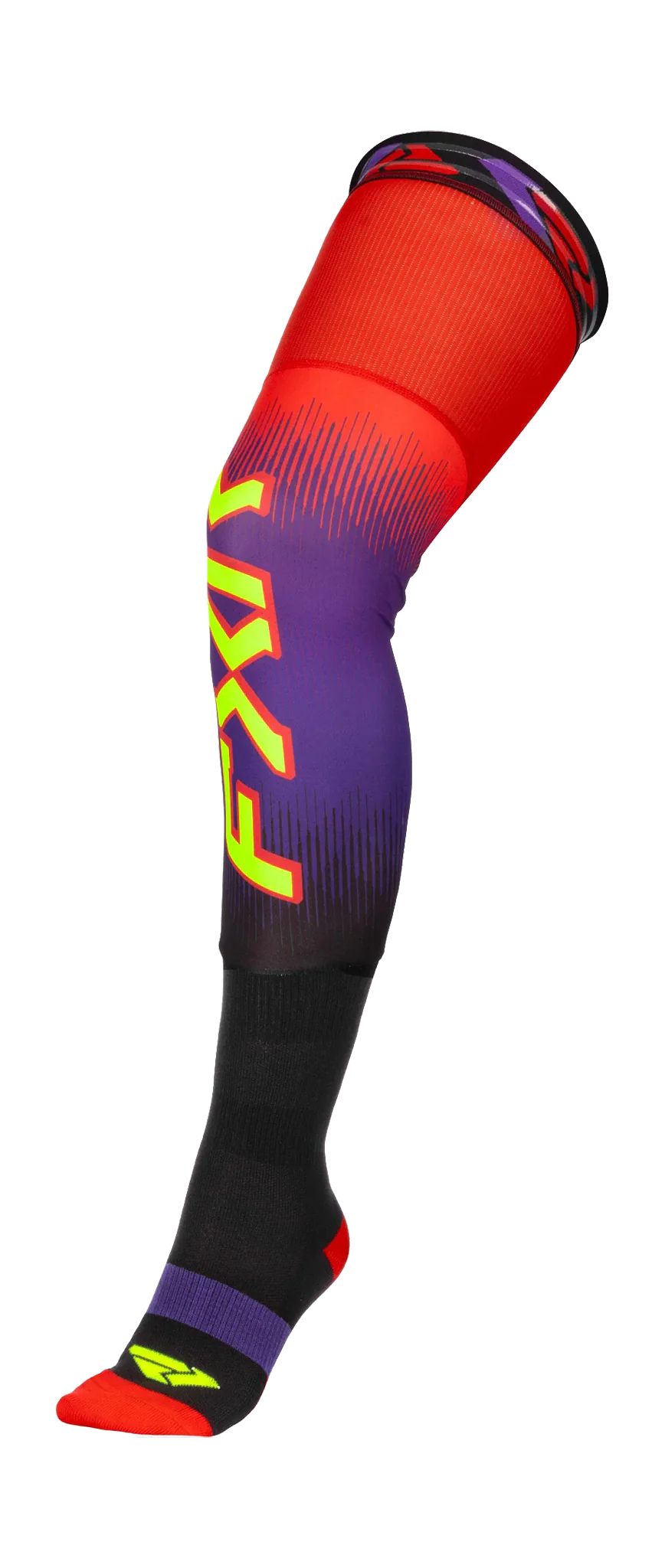 FXR Motocross Socks Long Kneebrace - Red / Purple