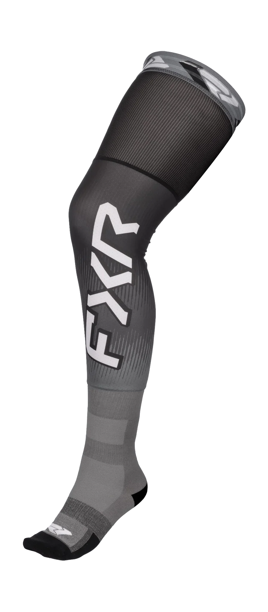 FXR Motocross Socks Long Kneebrace - Black / White