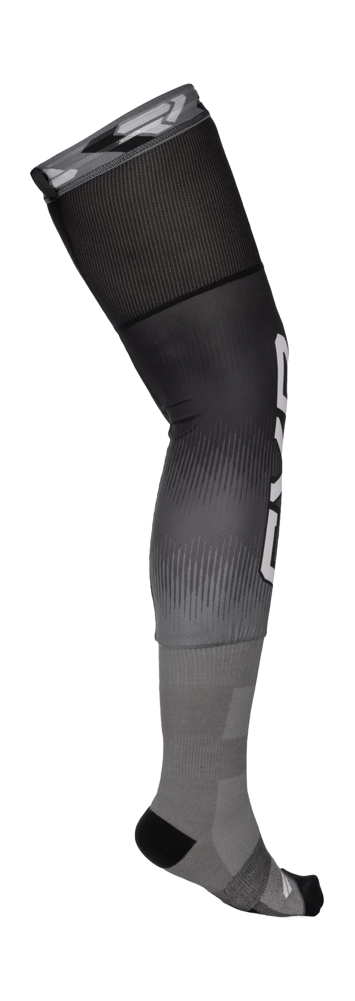 FXR Motocross Socks Long Kneebrace - Black / White