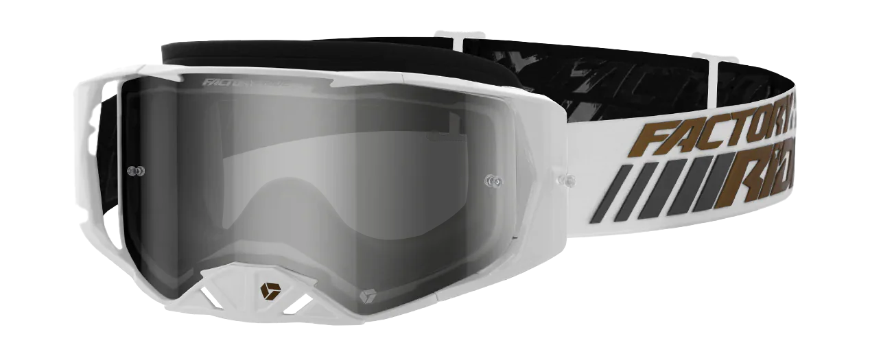 FXR Motocross Goggle Factory Ride LE - White / Bronze - Smoke / Silver