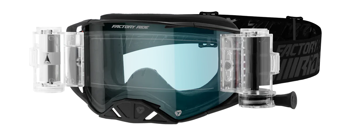 FXR Motocross Goggle Roll-Off Factory Ride - Obsidian - Clear