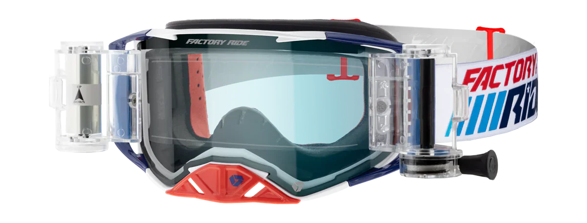 FXR Motocross Goggle Roll-Off Factory Ride - Patriot - Clear