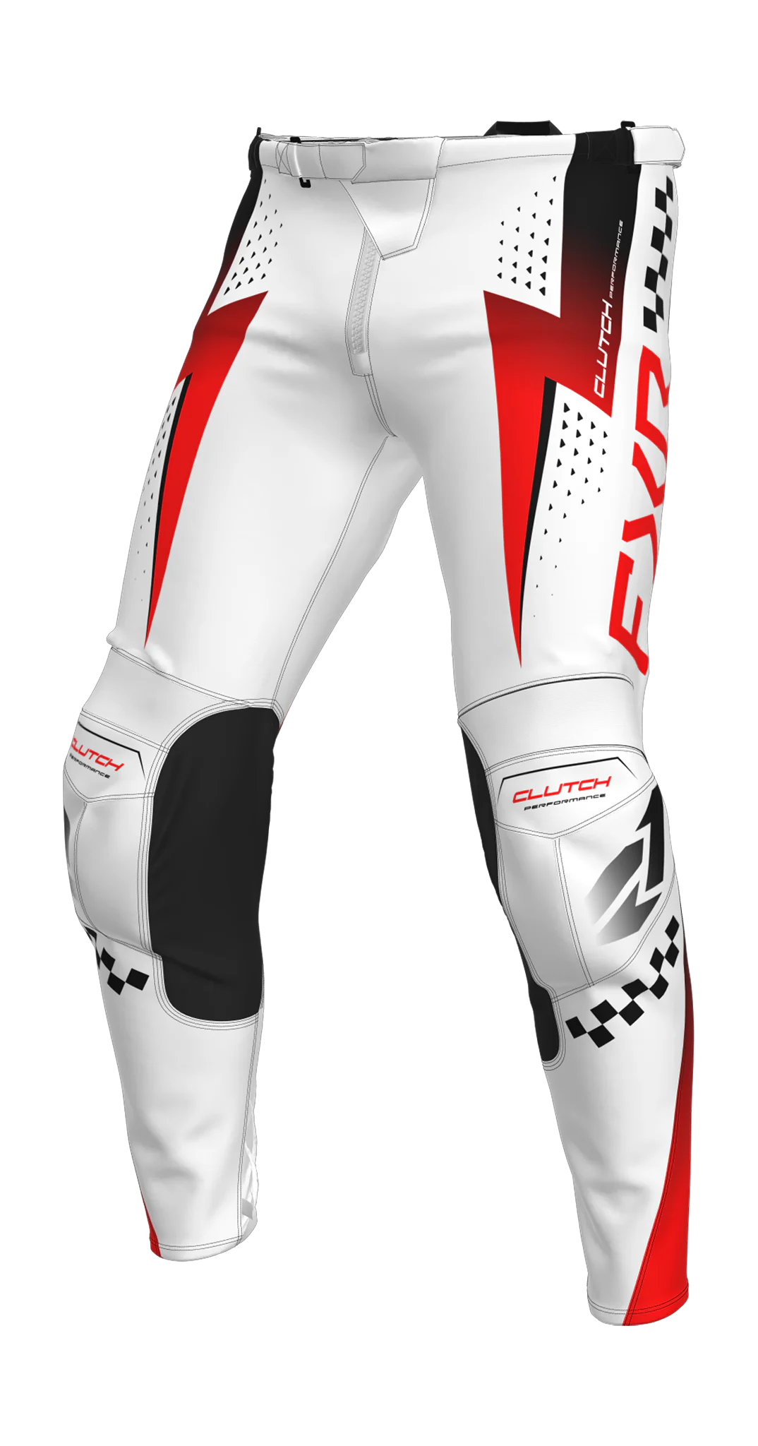 FXR Motocross Pants 2026 Clutch Pro - White / Red / Black