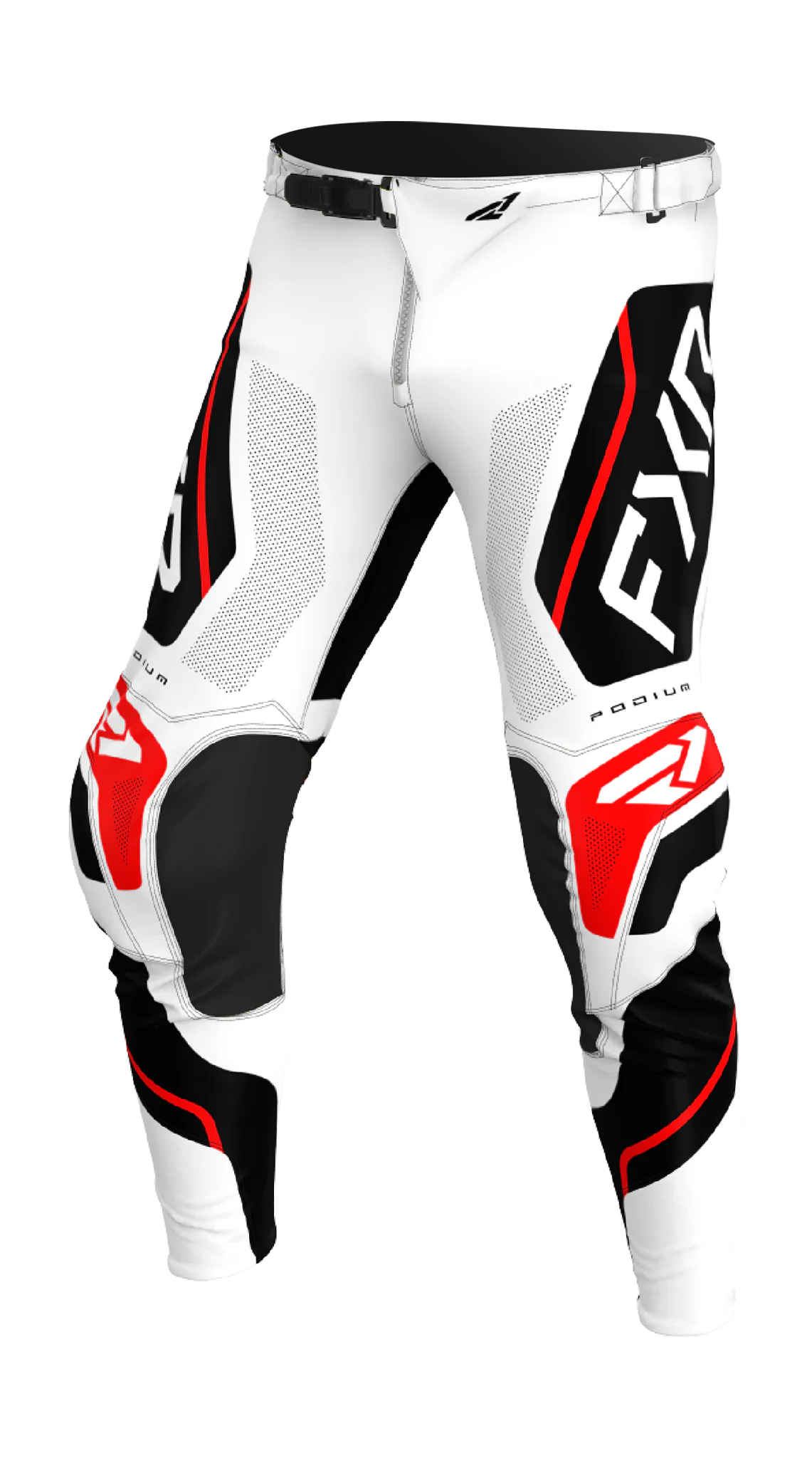 FXR Motocross Pants 2026 Podium Relay - White / Black / Red