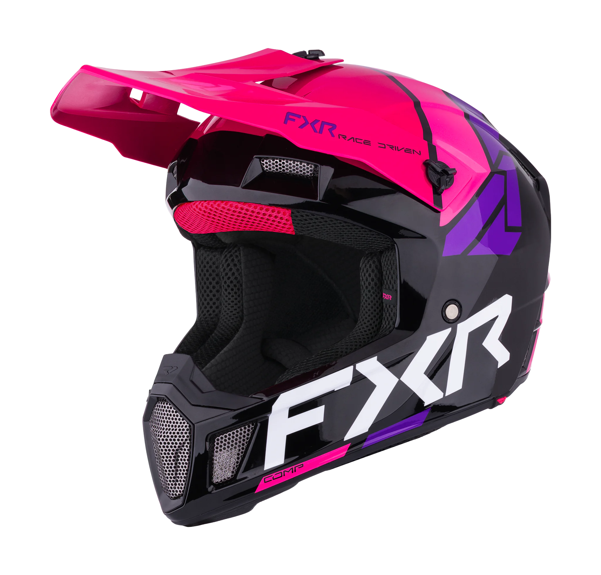 FXR Motocross Helmet Clutch Comp - Black / Razz