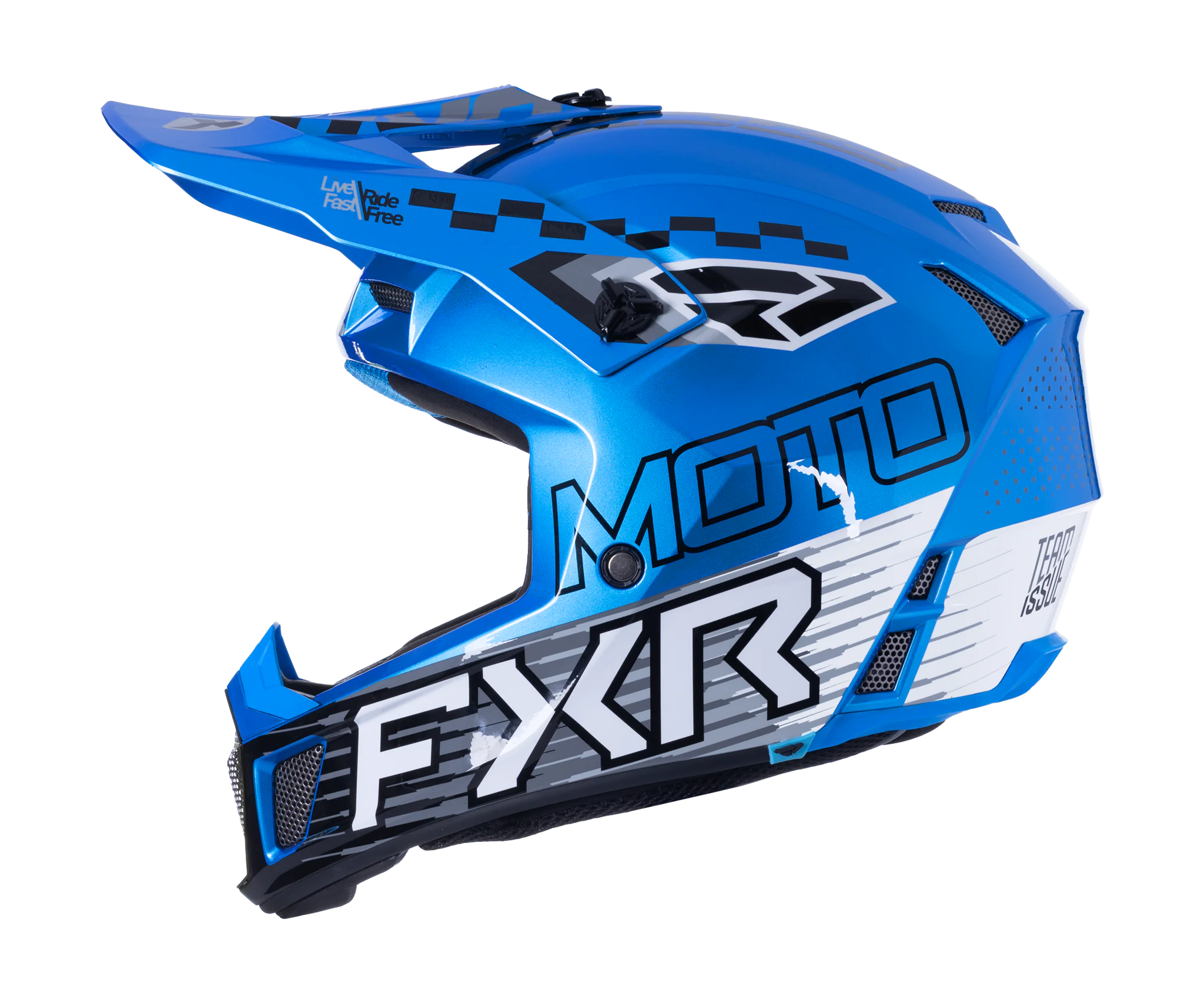 FXR Motocross Helmet Clutch Race Div - Blue