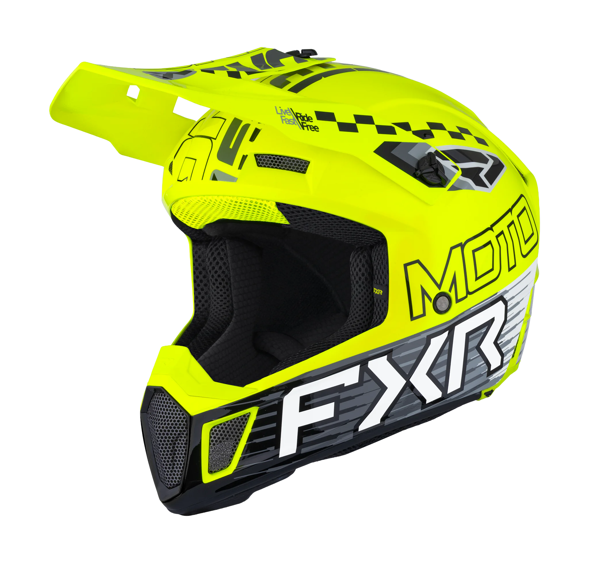 FXR Motocross Helmet Clutch Race Div - HiVis