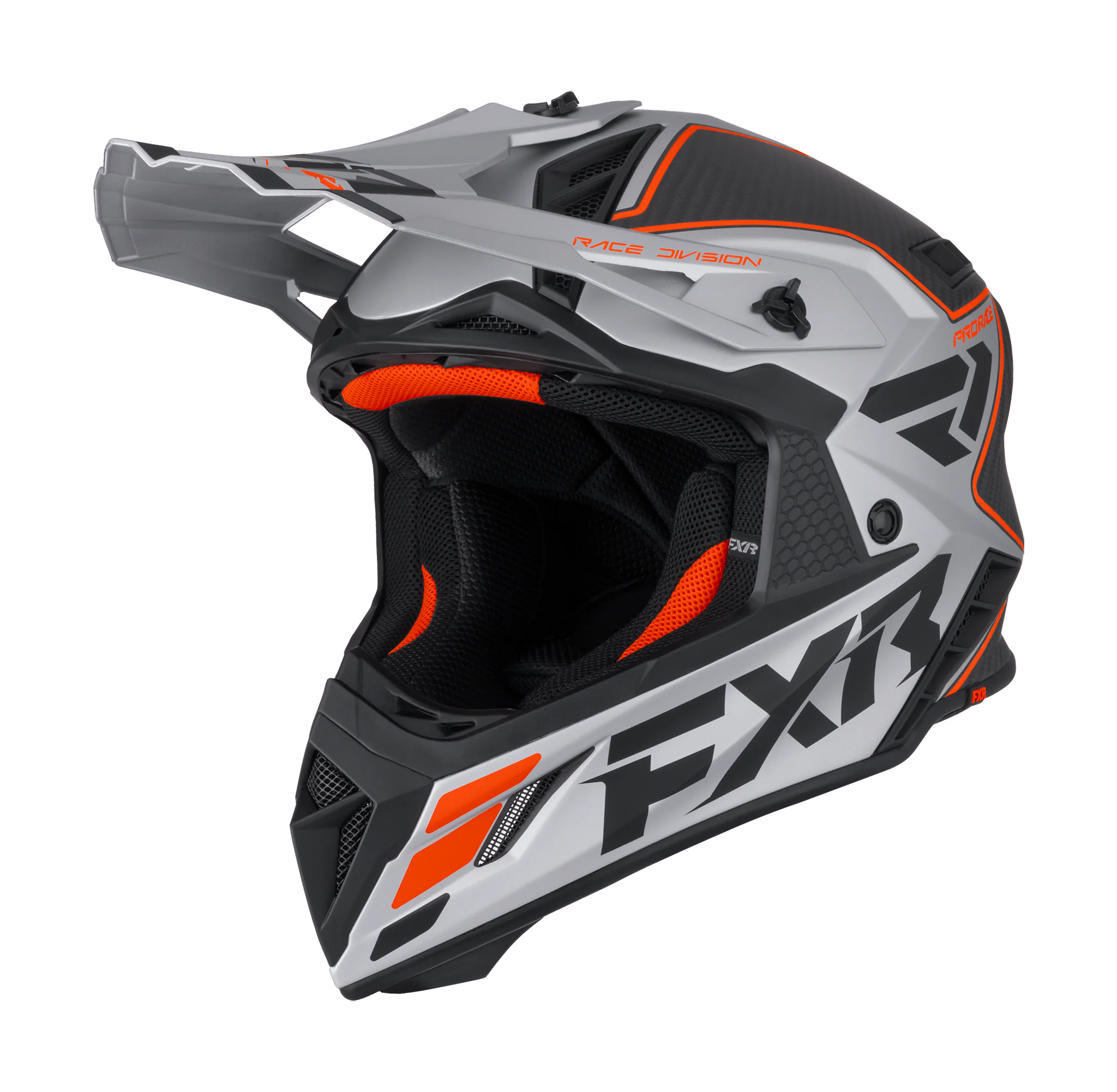 FXR Motocross Helmet Helium Carbon - Orange / Silver