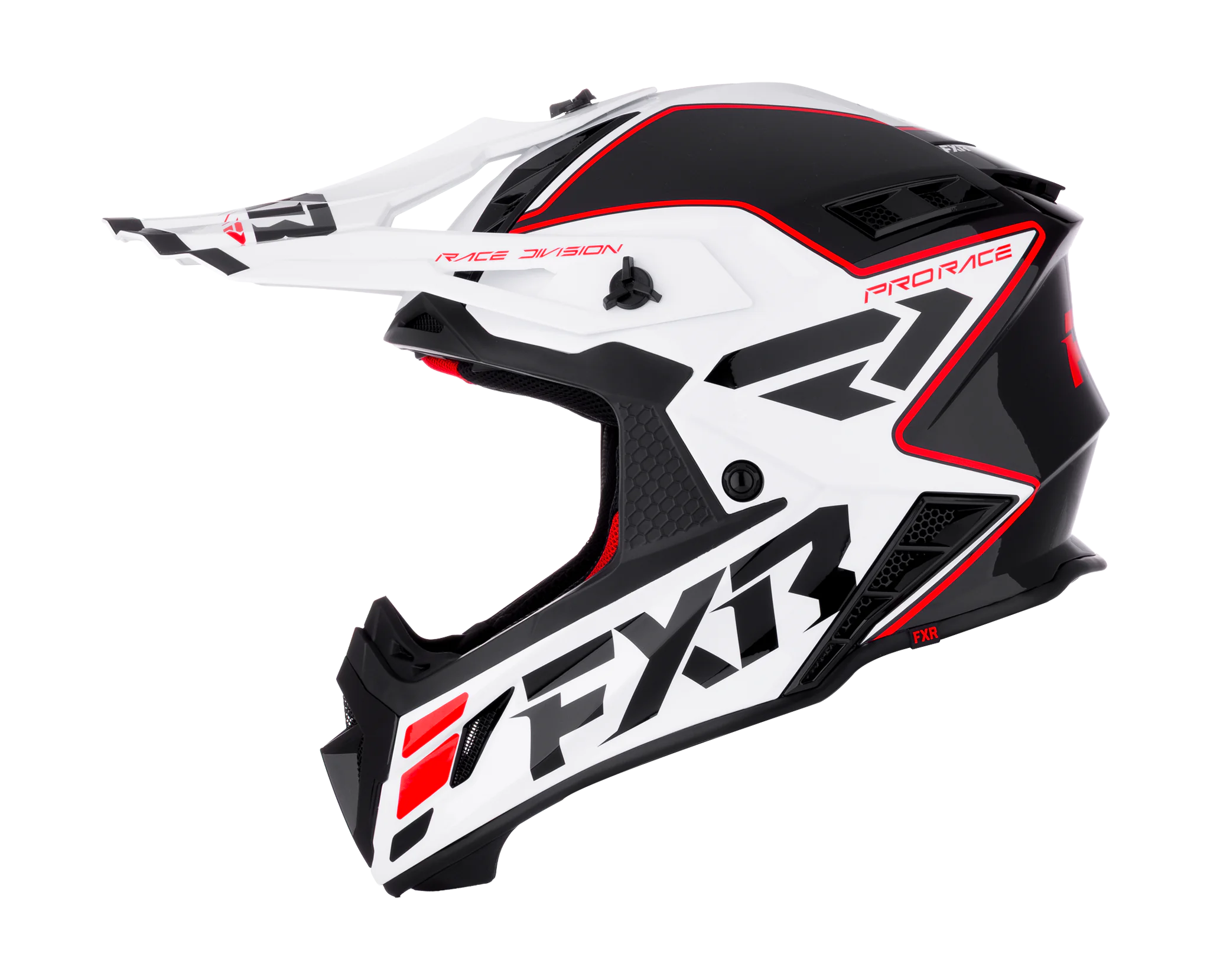 FXR Motocross Helmet Helium Race Div - Red / White