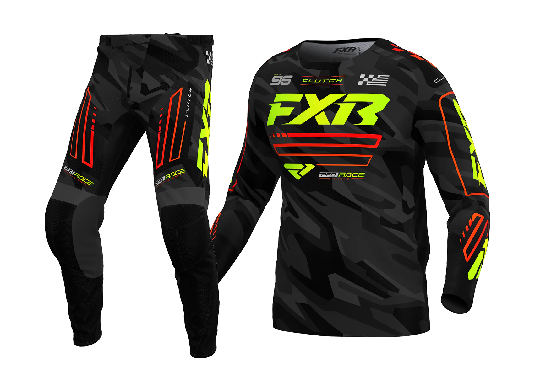 FXR Motocross Gear Clutch - Nuke / HiVis / Camo