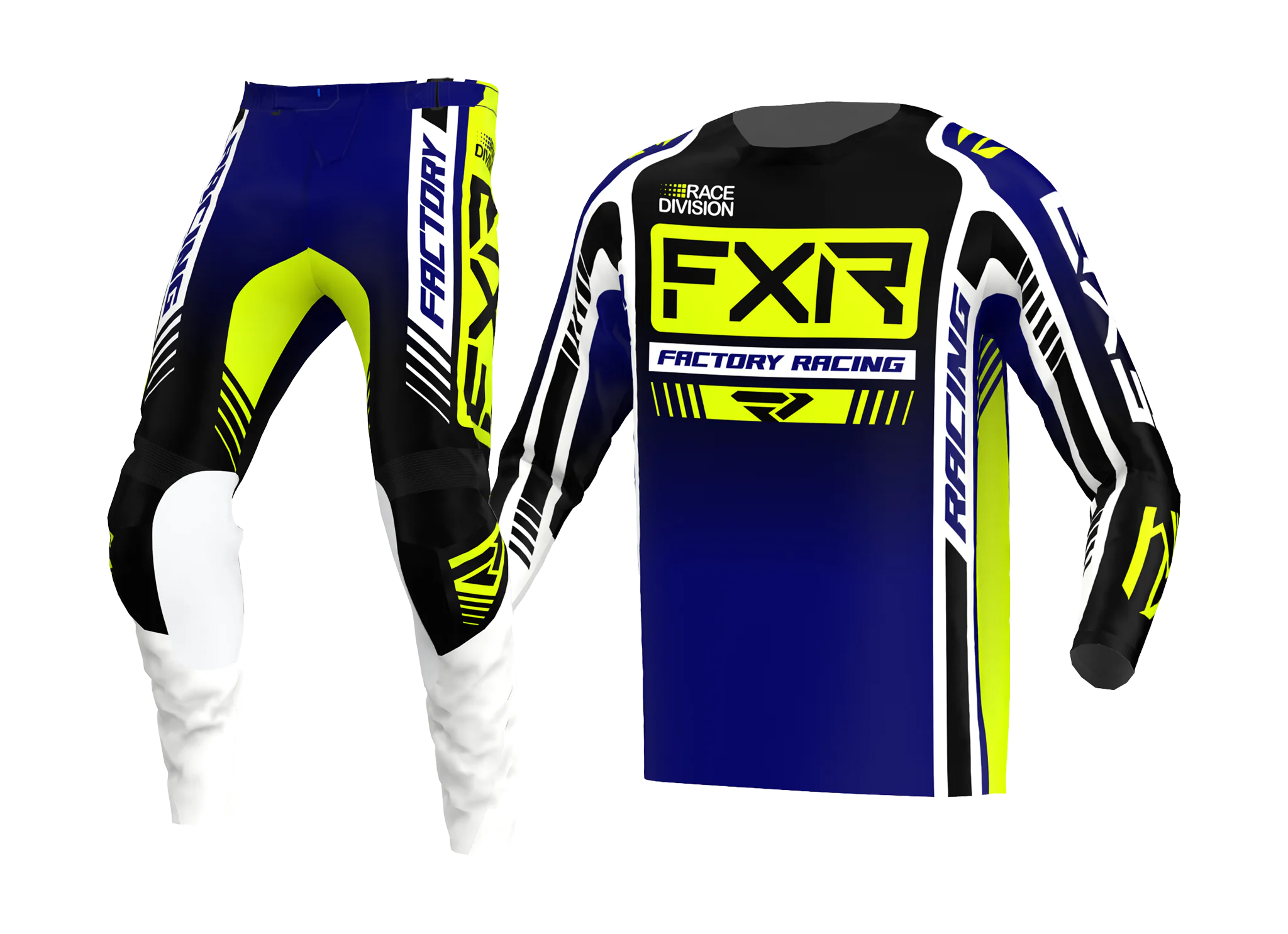 FXR Motocross Gear Clutch Pro - Midnight / HiVis / White