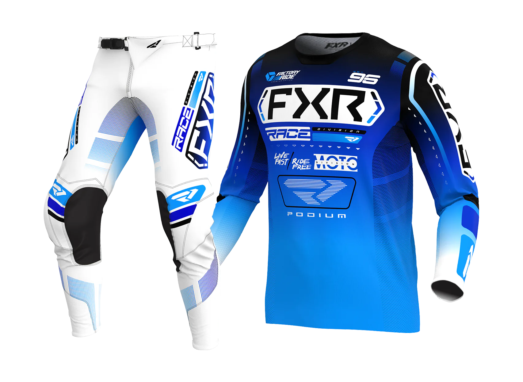 FXR Motocross Gear Podium - Blue / White