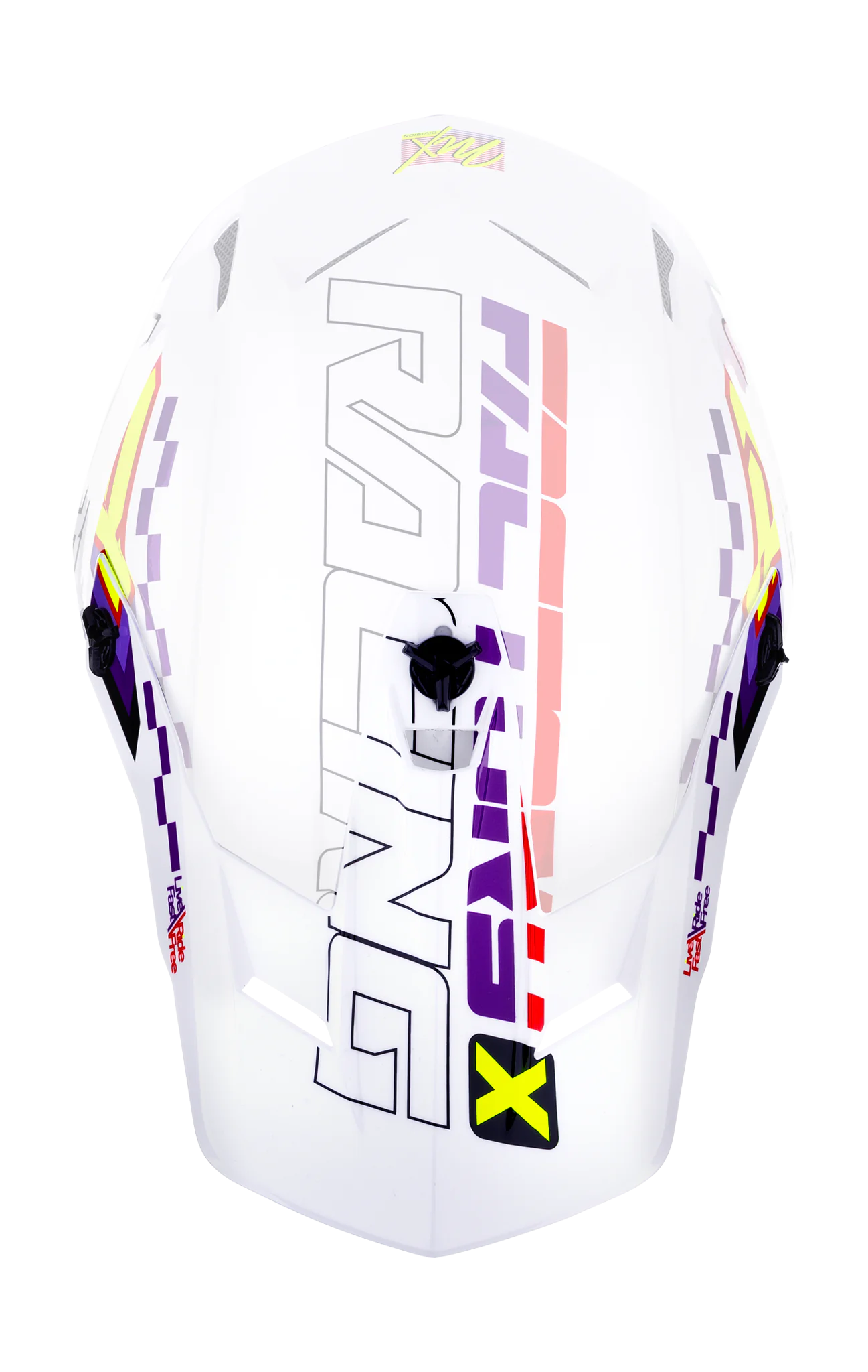 FXR Helmet Visor Clutch Race Div - White / Purple / Red