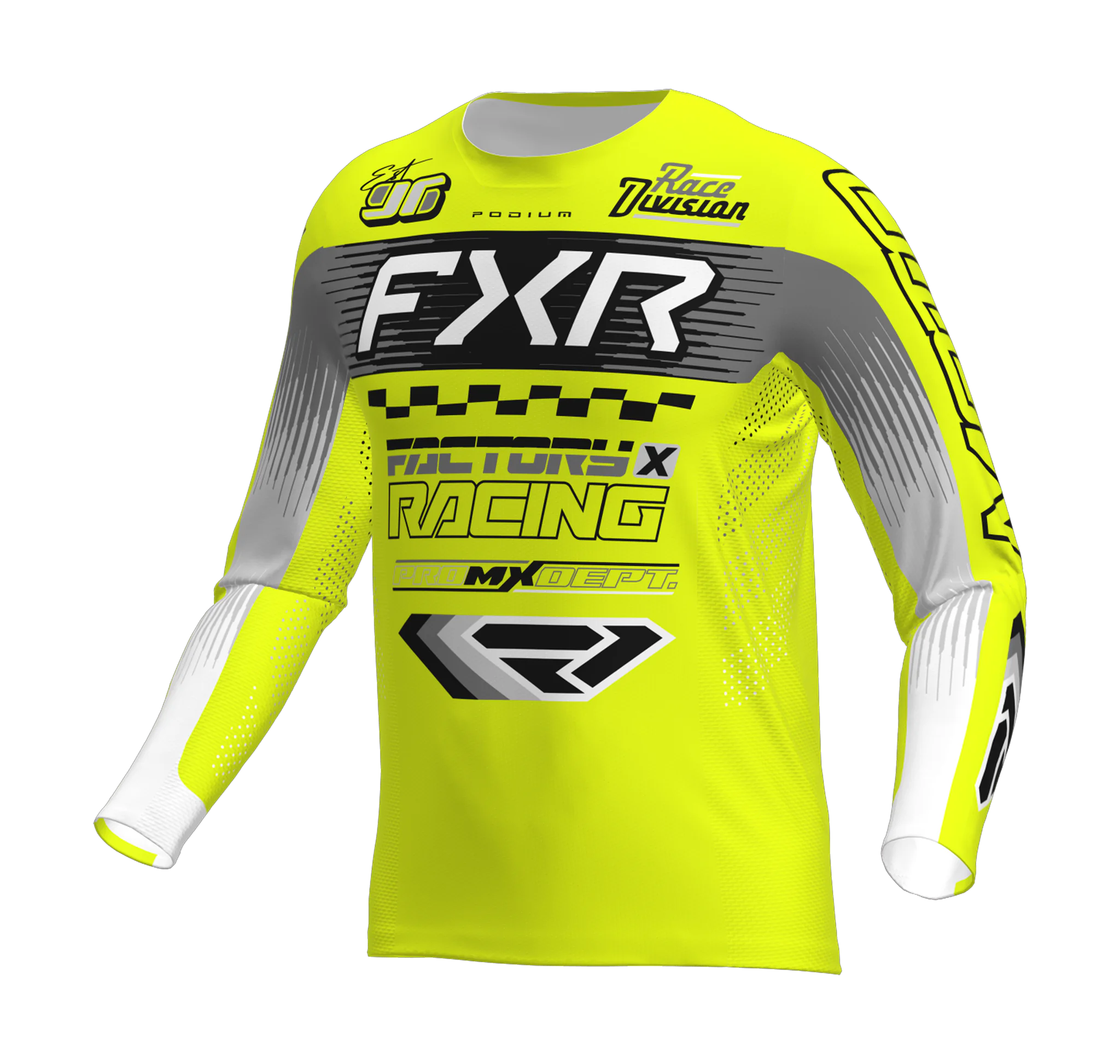 FXR Youth Motocross Gear 2026 Podium - HiVis / Black / Grey