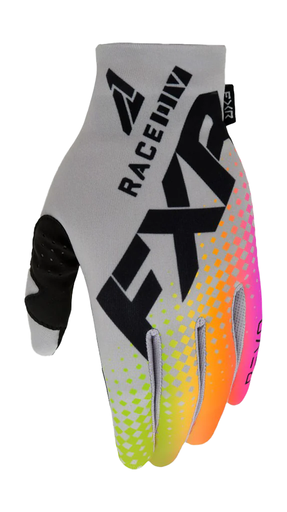 FXR Youth Motocross Gloves Pro-Fit Lite - Grey / Sherbert