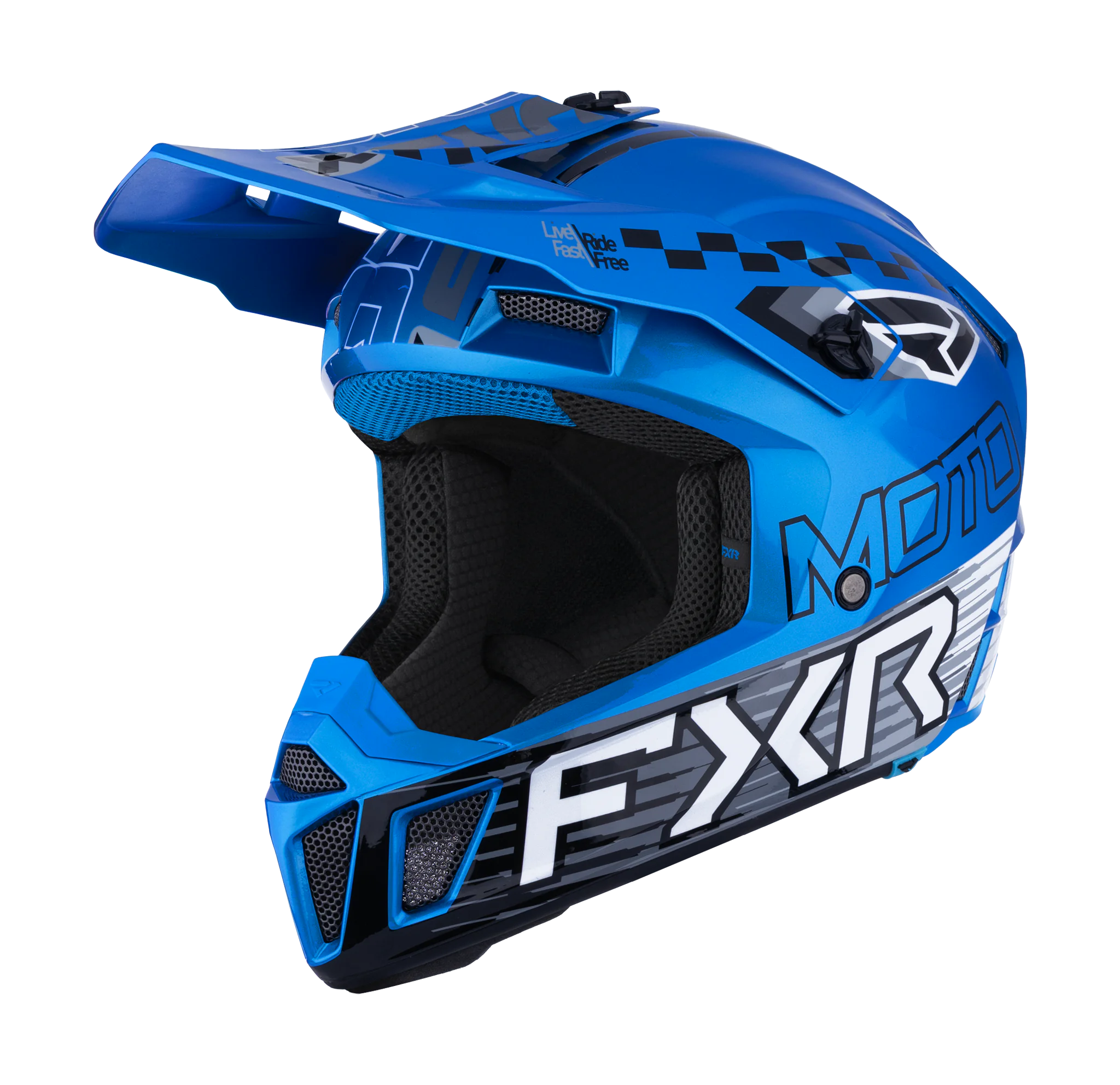 FXR Youth Motocross Helmet Clutch - Blue / White