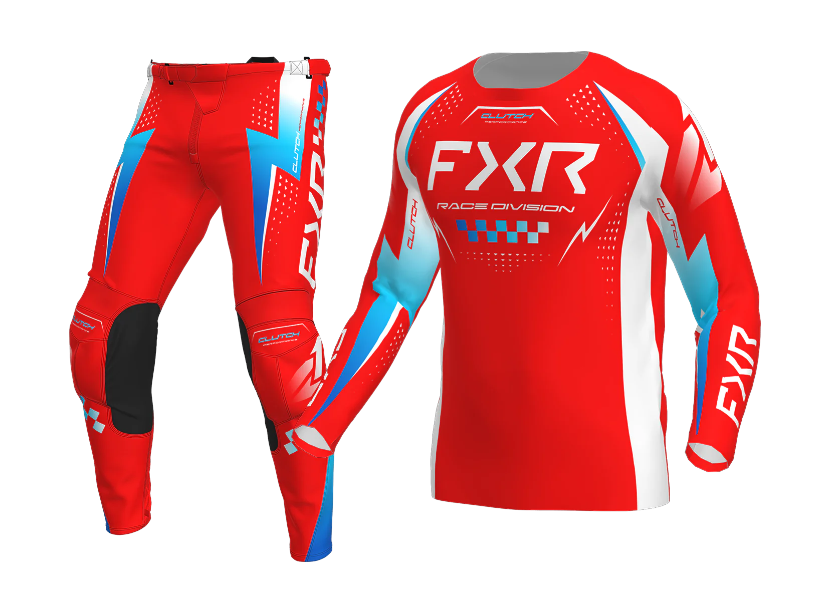 FXR Youth Motocross Gear 2026 Clutch Pro - Red / Blue / White