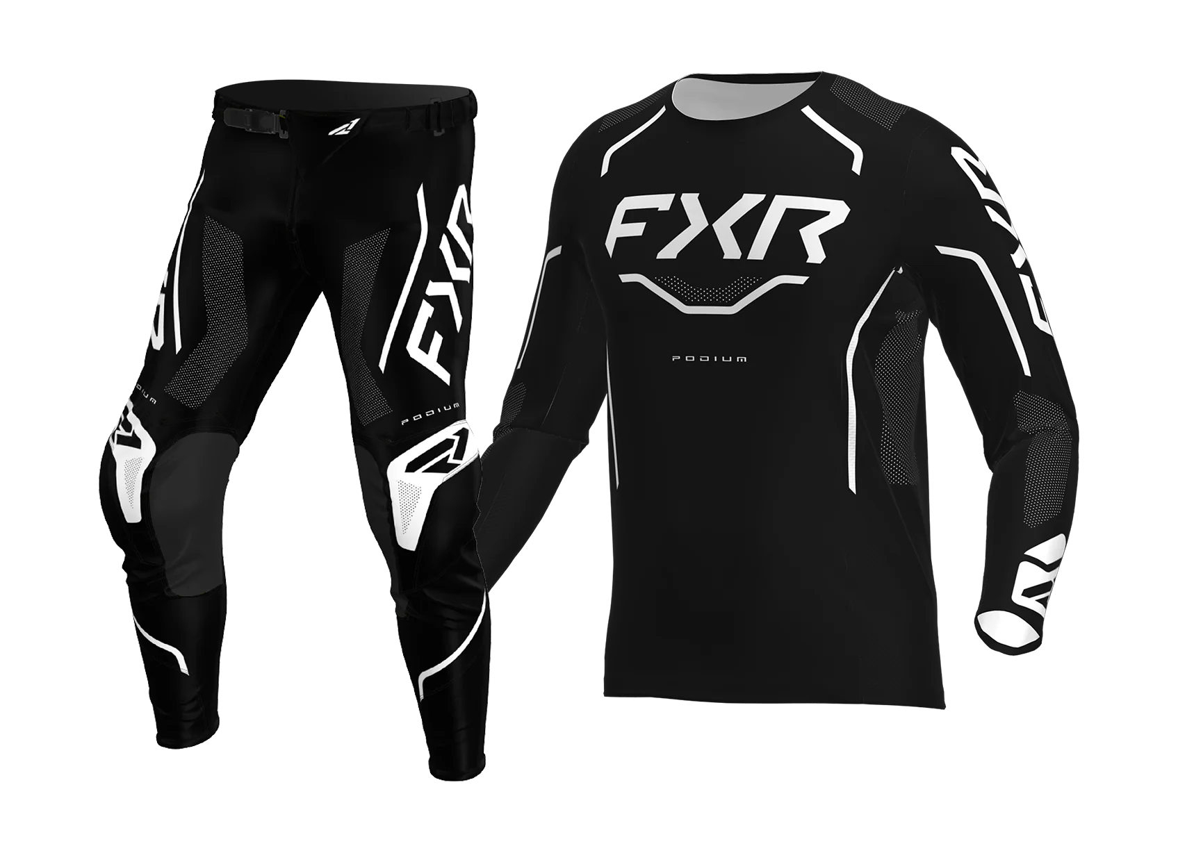 FXR Youth Motocross Gear 2026 Podium - Black / White