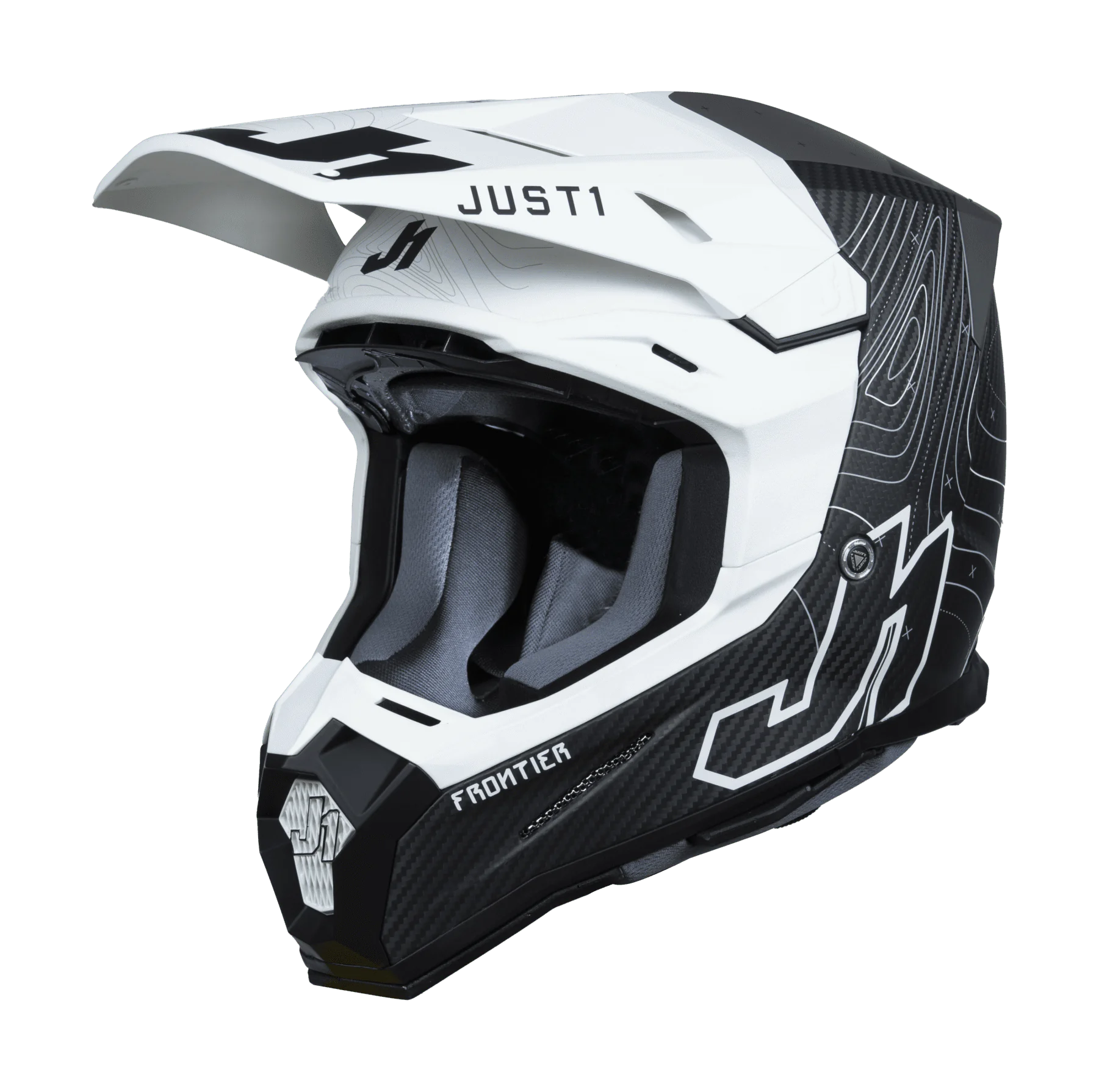 Just1 Motocross Helmet J22C Frontier - White / Black / Carbon