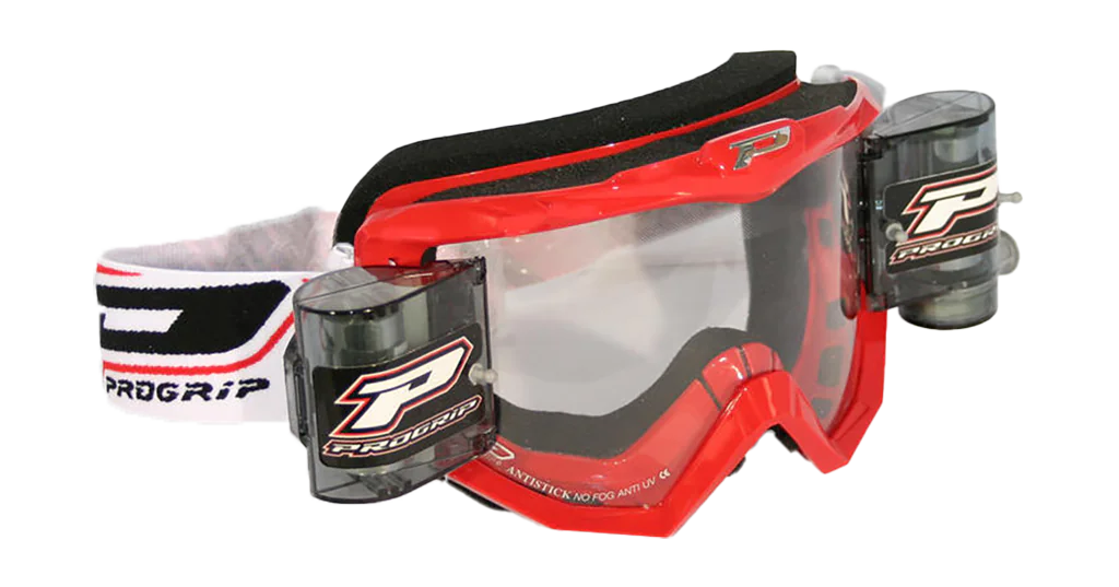 Progrip Motocross Goggle Roll-Off 3201 TR Atzaki - Red - Clear